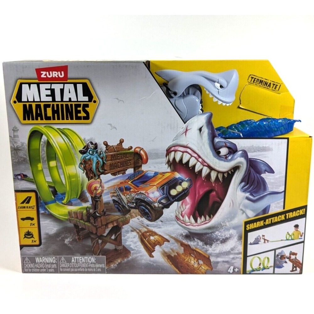 Zuru Metal Machines Shark Attack Track Toy Set *New But Missing Car* Ages 4+